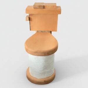 Wood Toilet Toilet Paper Holder Bathroom Novelty Decor Humorous Gag Gift